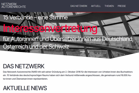 Die neue Internetseite des Netzwerk Autorenrechte (NAR) ist online